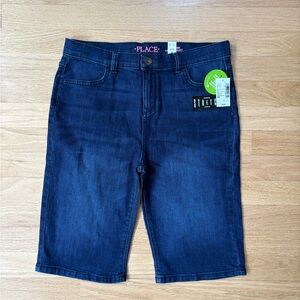 The Children's Place Knee-Length Jean Stretch Shorts Size 16 NEW WITH TAGS.